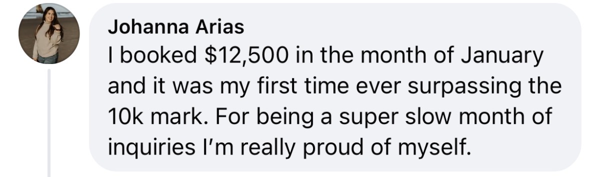 Photographer testimonial and student win